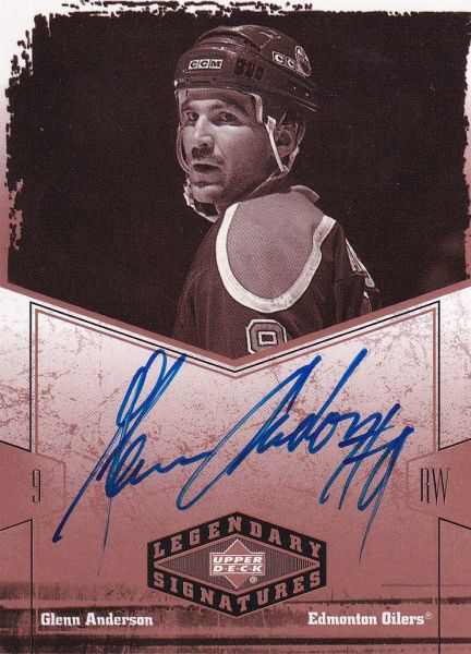 AUTO karta GLENN ANDERSON 04-05 UD Legendary Signatures číslo GA